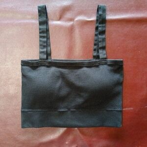 Womens Black Crop-Top